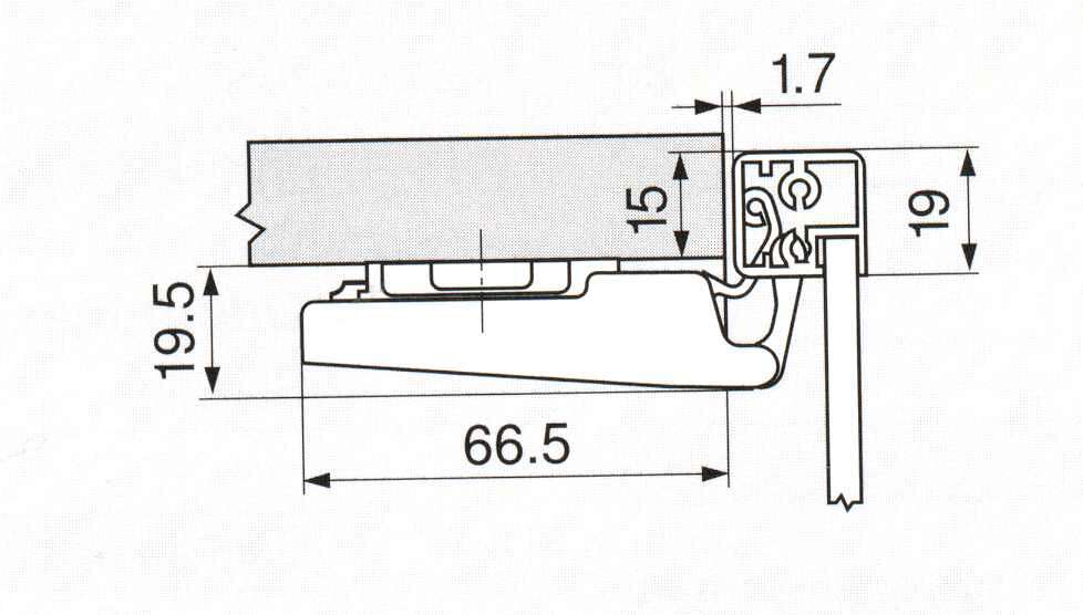 Zaves BLUM-CLIP top 120 72T550A, uzky Al ram (AVENTOS HF)