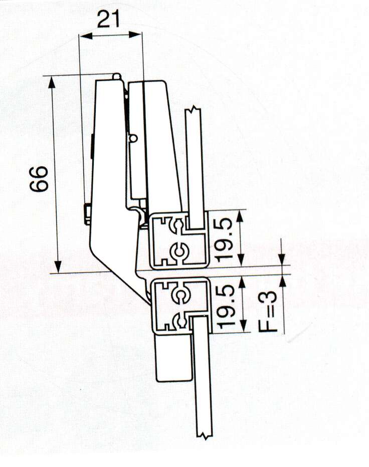 AVENTOS HF zaves stredovy CLIP top 78Z550AT, uzky Al ramik