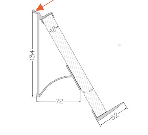 Zavesny system AL listovy - polika na knihu 230mm