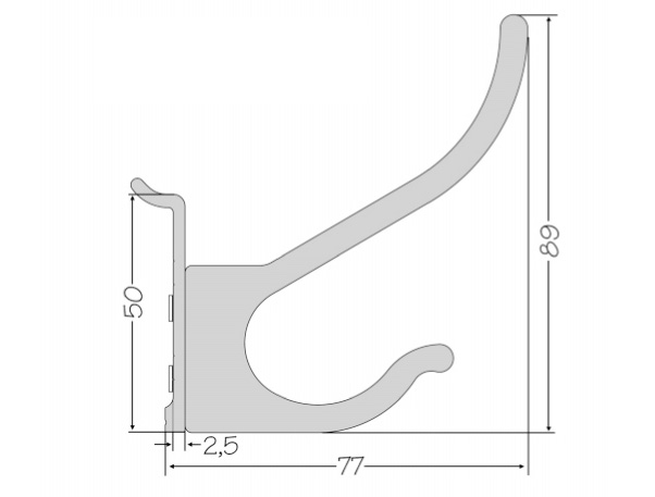 Zavesny system AL listovy - veiak na obleenie 15mm