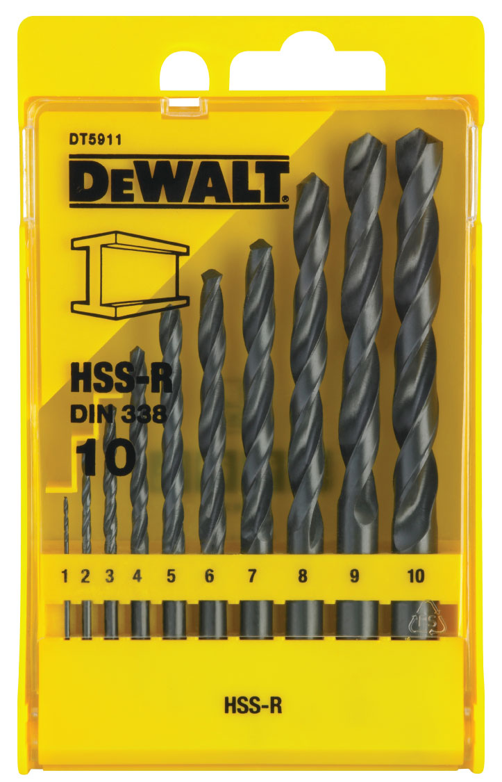 DEWALT DT5911 vrtky do kovu HSS-R 10-dielna sada 1-10mm