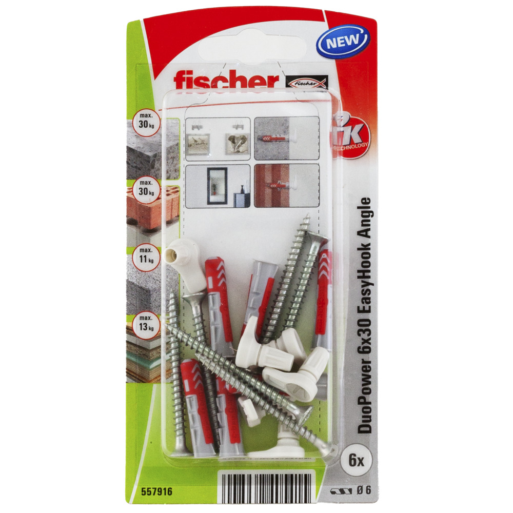 FISCHER EasyHook pravouhl hik DuoPower 6x30mm 6ks/bal. 557916