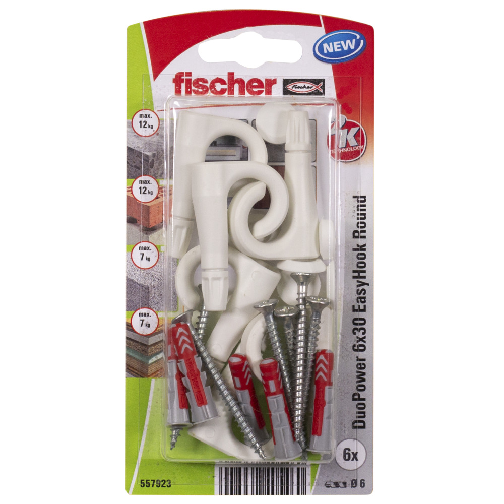 FISCHER EasyHook polguľatý háčik DuoPower 6x30mm 6ks/bal. 557923