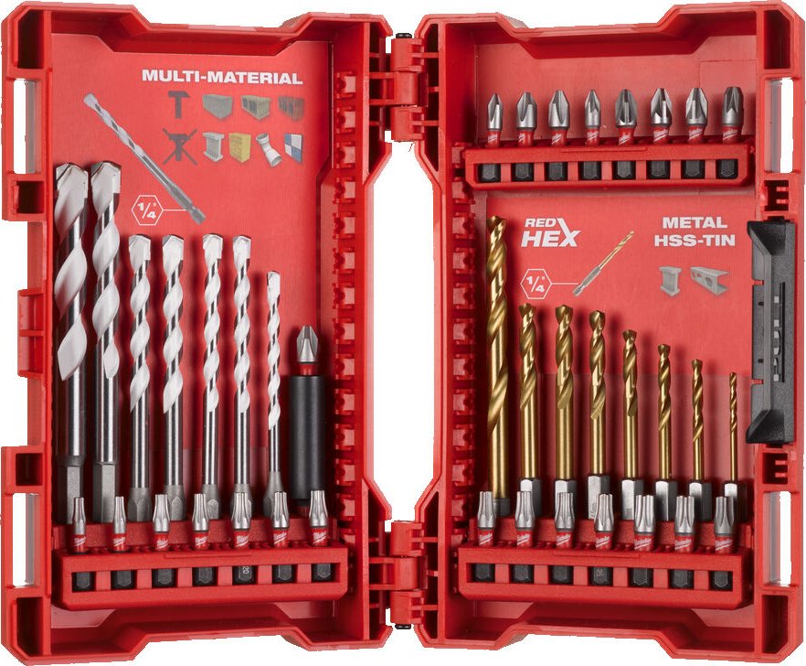 MILWAUKEE 39-dielna sada bitov a multimateril. vrtkov TiN REDHEX