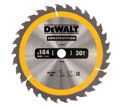 DEWALT DT1940 plov kot 184x16mm 30z. univerzlny rez