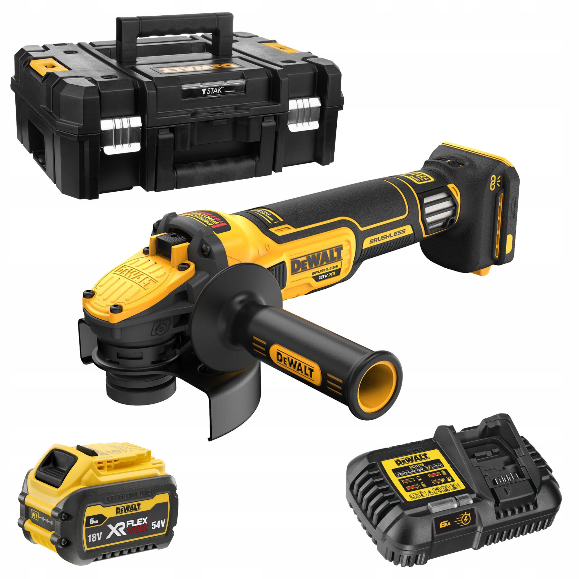 DEWALT DCG409VST1 aku uhlov brska s regul. FV ADVANTAGE